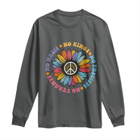 No Kings No Fascists No Tyrants No Nazis Long Sleeve Shirt Peace Floral Sunflower - Wonder Print Shop
