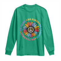 No Kings No Fascists No Tyrants No Nazis Long Sleeve Shirt Peace Floral Sunflower - Wonder Print Shop