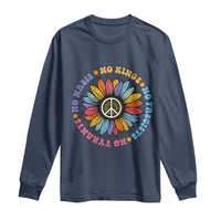 No Kings No Fascists No Tyrants No Nazis Long Sleeve Shirt Peace Floral Sunflower - Wonder Print Shop