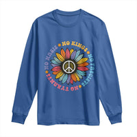 No Kings No Fascists No Tyrants No Nazis Long Sleeve Shirt Peace Floral Sunflower - Wonder Print Shop