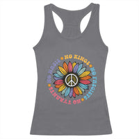 No Kings No Fascists No Tyrants No Nazis Racerback Tank Top Peace Floral Sunflower - Wonder Print Shop