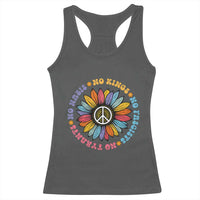 No Kings No Fascists No Tyrants No Nazis Racerback Tank Top Peace Floral Sunflower - Wonder Print Shop