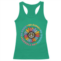 No Kings No Fascists No Tyrants No Nazis Racerback Tank Top Peace Floral Sunflower - Wonder Print Shop