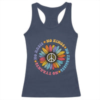 No Kings No Fascists No Tyrants No Nazis Racerback Tank Top Peace Floral Sunflower - Wonder Print Shop