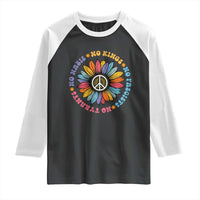No Kings No Fascists No Tyrants No Nazis Raglan Shirt Peace Floral Sunflower - Wonder Print Shop