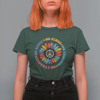 No Kings No Fascists No Tyrants No Nazis T Shirt For Women Peace Floral Sunflower - Wonder Print Shop