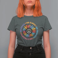 No Kings No Fascists No Tyrants No Nazis T Shirt For Women Peace Floral Sunflower - Wonder Print Shop