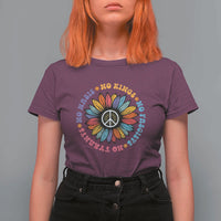 No Kings No Fascists No Tyrants No Nazis T Shirt For Women Peace Floral Sunflower - Wonder Print Shop