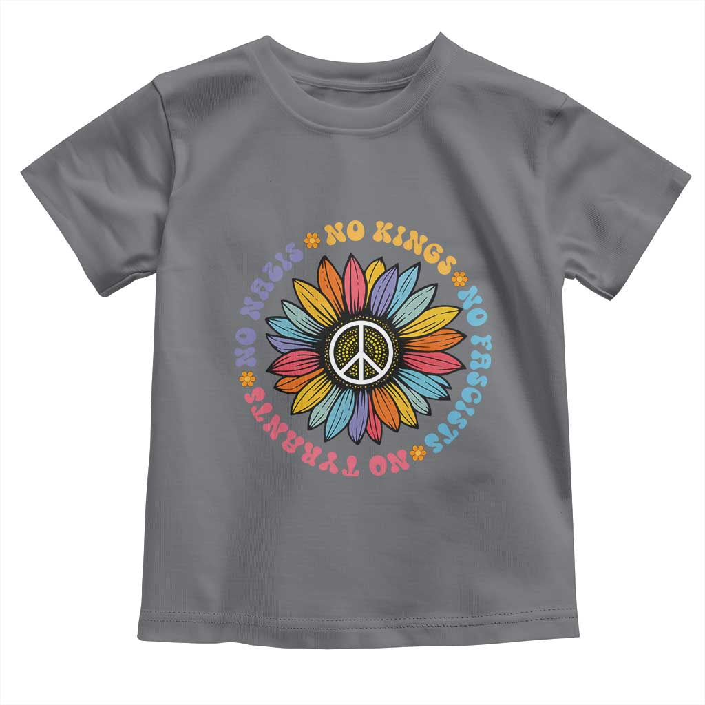 No Kings No Fascists No Tyrants No Nazis Toddler T Shirt Peace Floral Sunflower - Wonder Print Shop
