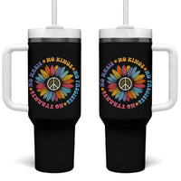 No Kings No Fascists No Tyrants No Nazis Tumbler With Handle Peace Floral Sunflower - Wonder Print Shop