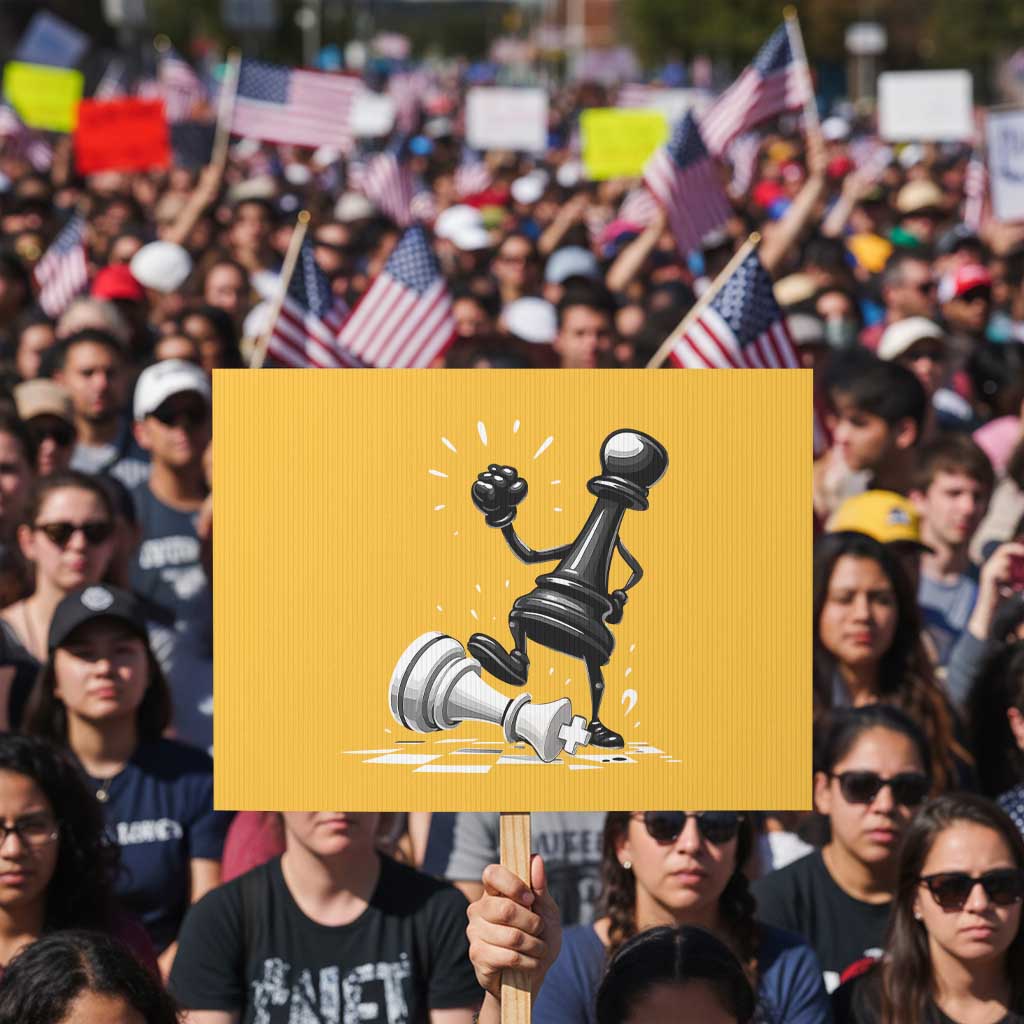 No Kings Protest Sign America Protest Chess Rejecting Kings - Wonder Print Shop