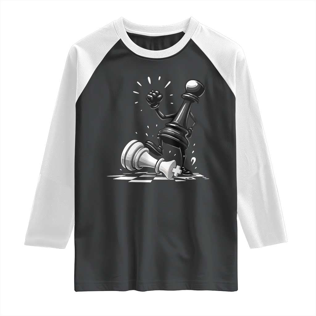 No Kings Raglan Shirt America Protest Chess Rejecting Kings - Wonder Print Shop