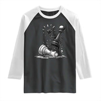No Kings Raglan Shirt America Protest Chess Rejecting Kings - Wonder Print Shop