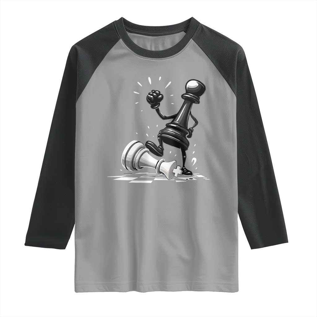 No Kings Raglan Shirt America Protest Chess Rejecting Kings - Wonder Print Shop