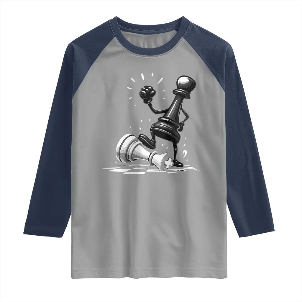 No Kings Raglan Shirt America Protest Chess Rejecting Kings - Wonder Print Shop