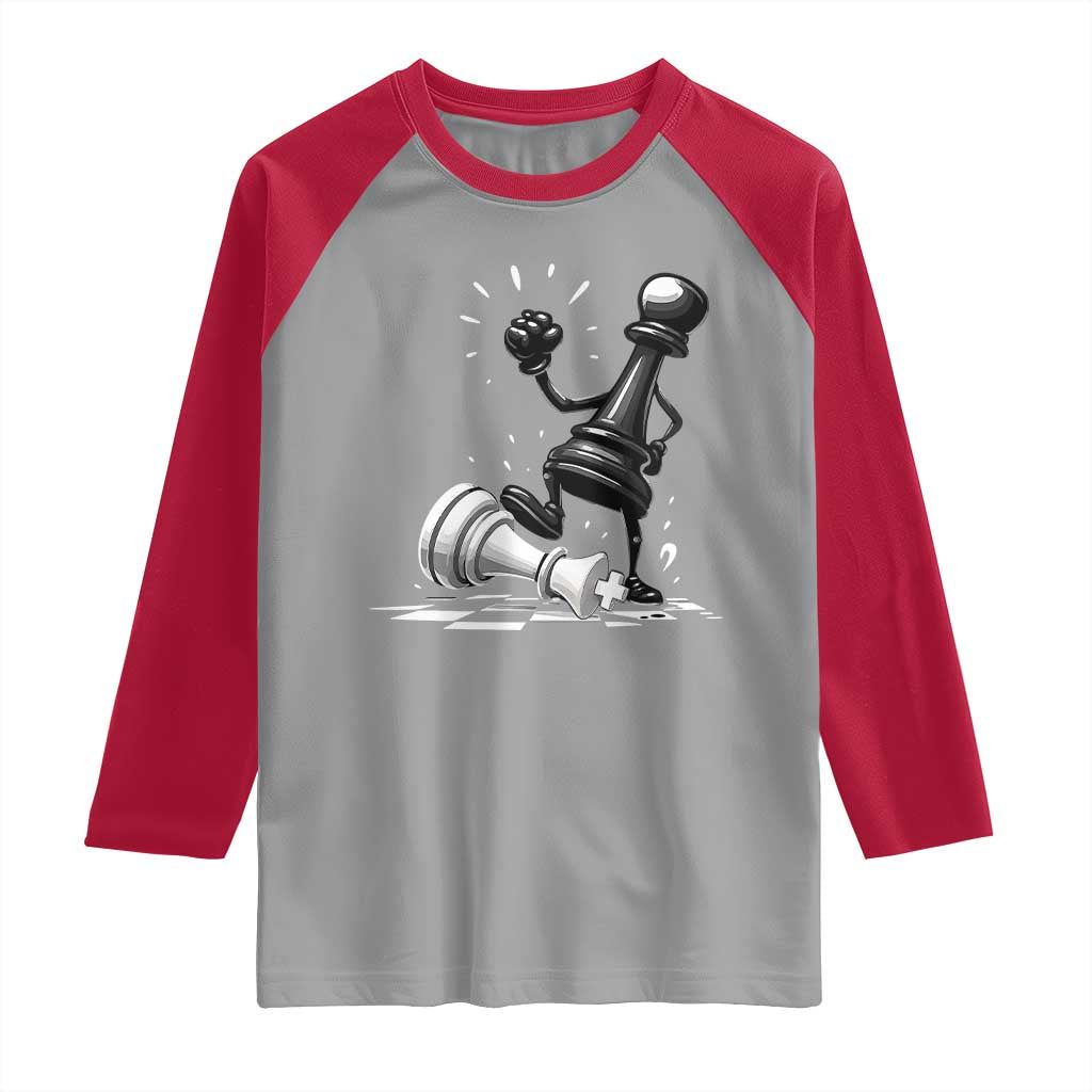 No Kings Raglan Shirt America Protest Chess Rejecting Kings - Wonder Print Shop