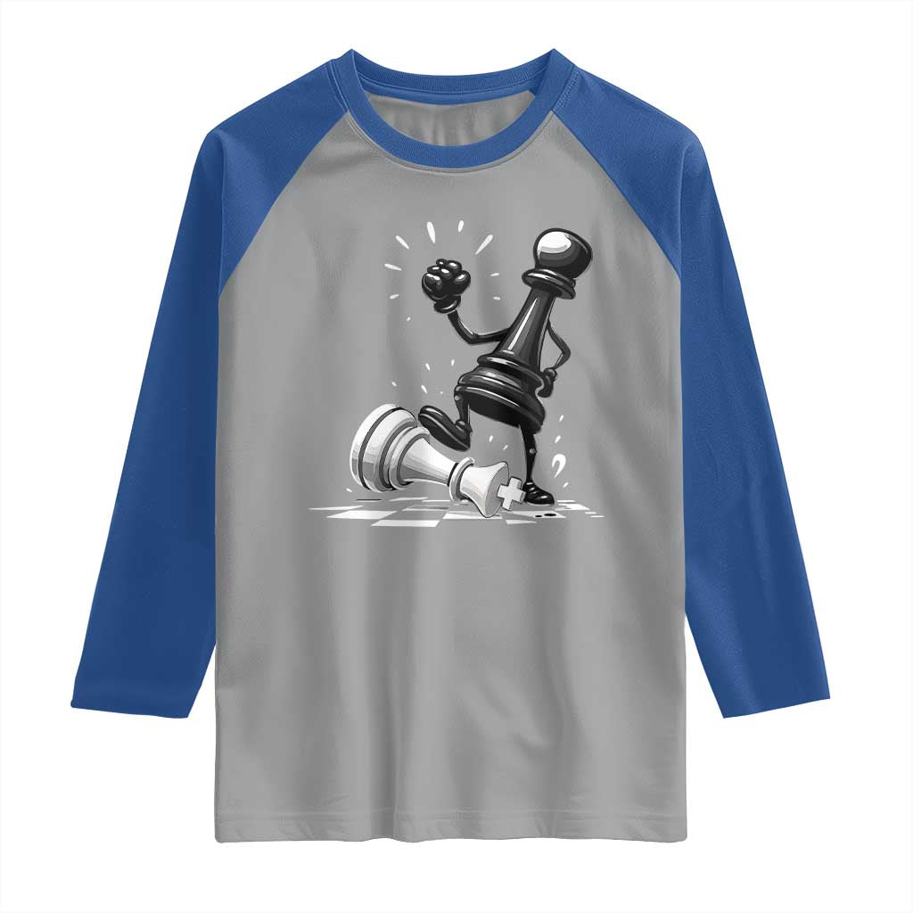 No Kings Raglan Shirt America Protest Chess Rejecting Kings - Wonder Print Shop