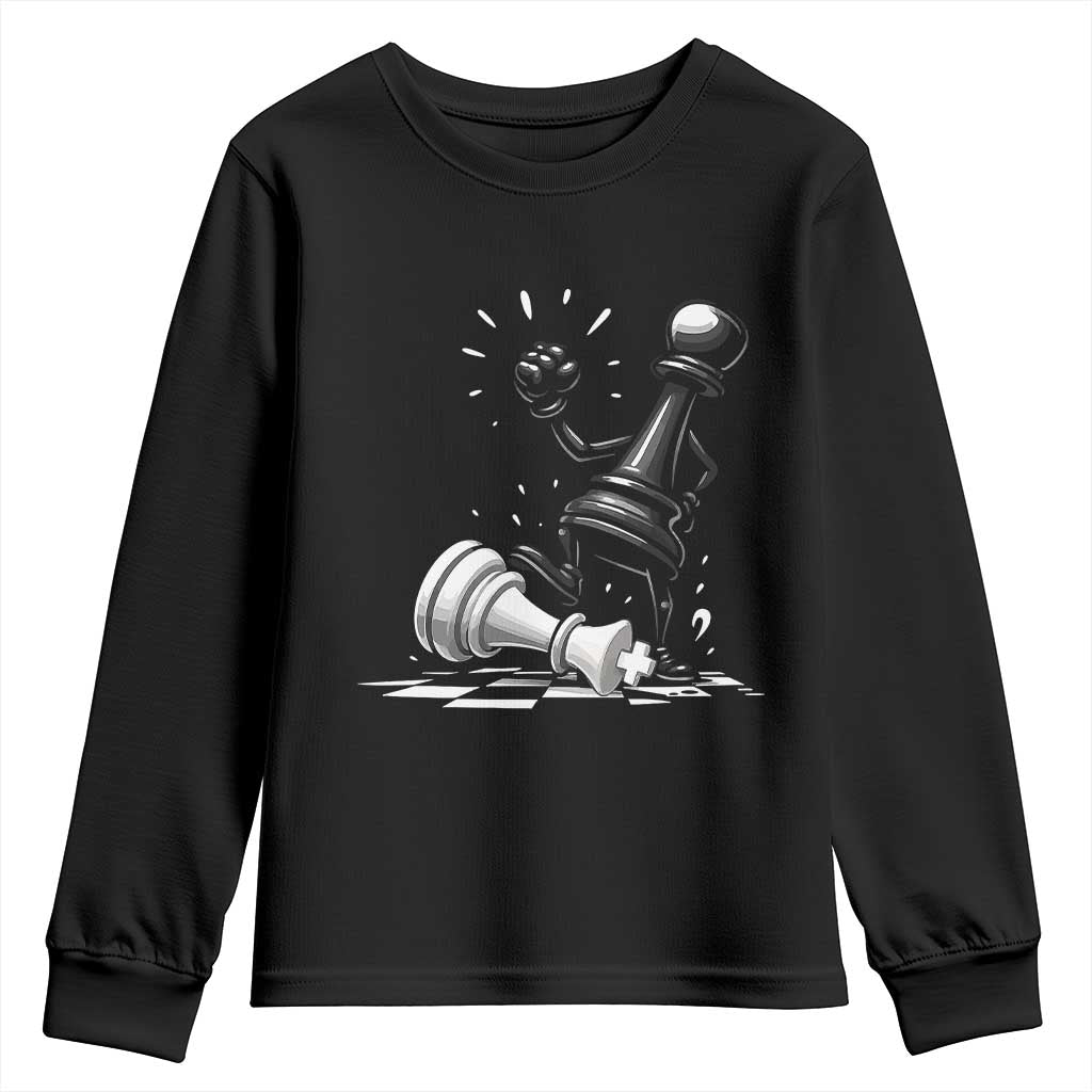 No Kings Youth Sweatshirt America Protest Chess Rejecting Kings - Wonder Print Shop