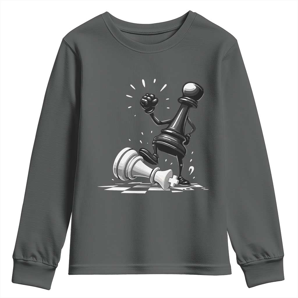 No Kings Youth Sweatshirt America Protest Chess Rejecting Kings - Wonder Print Shop