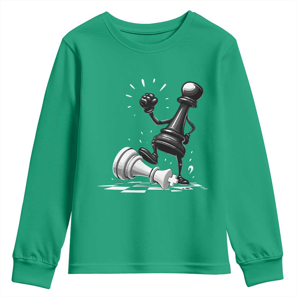 No Kings Youth Sweatshirt America Protest Chess Rejecting Kings - Wonder Print Shop