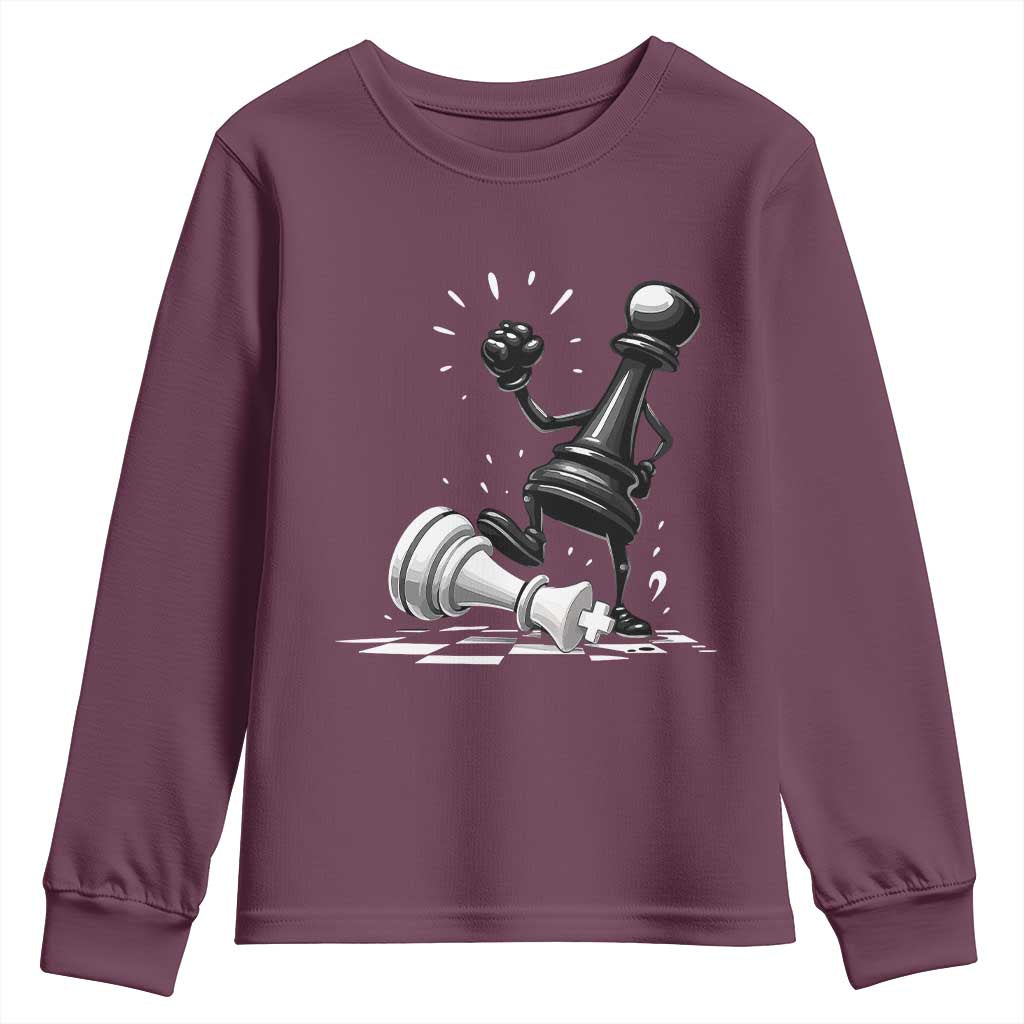 No Kings Youth Sweatshirt America Protest Chess Rejecting Kings - Wonder Print Shop