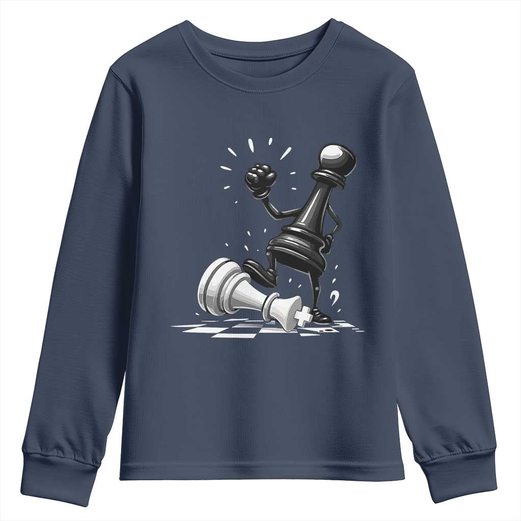 No Kings Youth Sweatshirt America Protest Chess Rejecting Kings - Wonder Print Shop