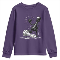 No Kings Youth Sweatshirt America Protest Chess Rejecting Kings - Wonder Print Shop