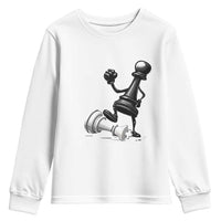 No Kings Youth Sweatshirt America Protest Chess Rejecting Kings - Wonder Print Shop