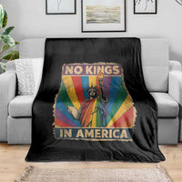 Funny No Kings In America LGBT Throw Blanket Retro Statue Of Liberty - Wonder Print Shop