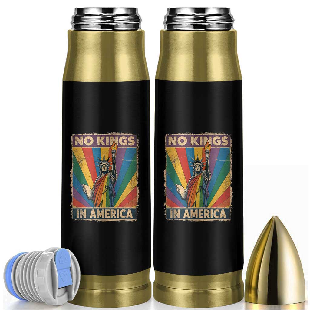 Funny No Kings In America LGBT Bullet Tumbler Retro Statue Of Liberty - Wonder Print Shop