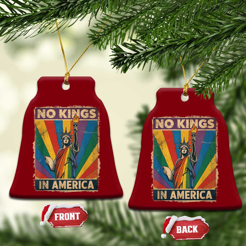 Funny No Kings In America LGBT Ceramic Ornament Retro Statue Of Liberty - Wonder Print Shop