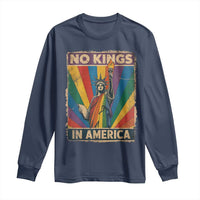 Funny No Kings In America LGBT Long Sleeve Shirt Retro Statue Of Liberty - Wonder Print Shop