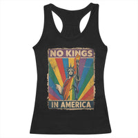 Funny No Kings In America LGBT Racerback Tank Top Retro Statue Of Liberty - Wonder Print Shop