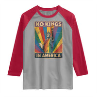 Funny No Kings In America LGBT Raglan Shirt Retro Statue Of Liberty - Wonder Print Shop