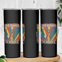 Funny No Kings In America LGBT Skinny Tumbler Retro Statue Of Liberty - Wonder Print Shop