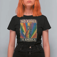 Funny No Kings In America LGBT T Shirt For Women Retro Statue Of Liberty - Wonder Print Shop