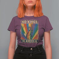 Funny No Kings In America LGBT T Shirt For Women Retro Statue Of Liberty - Wonder Print Shop