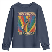Funny No Kings In America LGBT Youth Sweatshirt Retro Statue Of Liberty - Wonder Print Shop