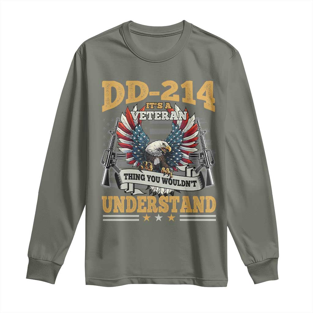 DD214 It Is A Veteran Thing You Wouldnt Understand Long Sleeve Shirt US Veteran Bald Egale - Wonder Print Shop