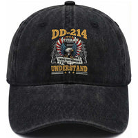 DD214 It Is A Veteran Thing You Wouldnt Understand Washed Cotton Baseball Cap US Veteran Bald Egale