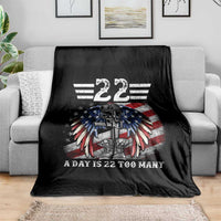 Veteran Suicide Awareness Throw Blanket 22 A Day Is 22 Too Many Vintage American Flag - Wonder Print Shop