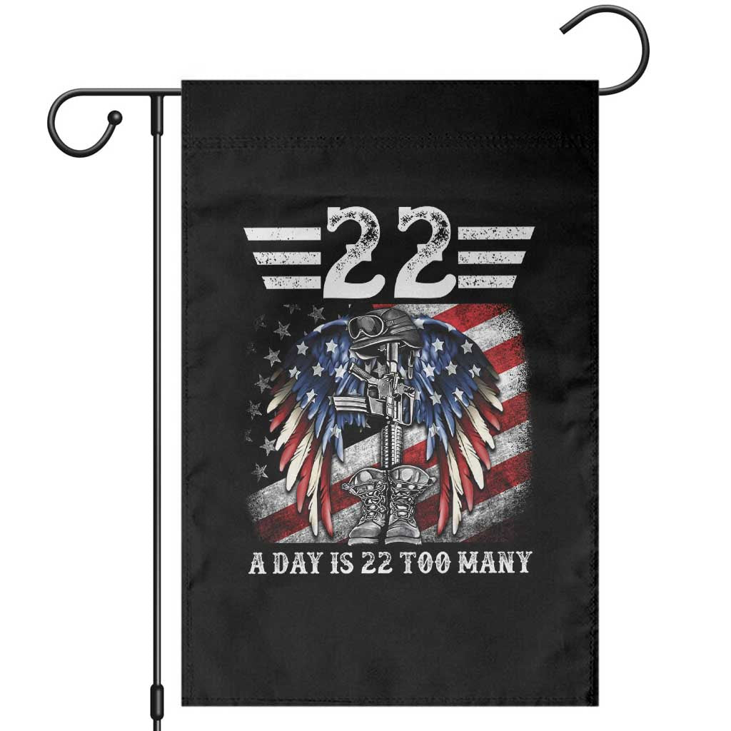 Veteran Suicide Awareness Garden Flag 22 A Day Is 22 Too Many Vintage American Flag - Wonder Print Shop