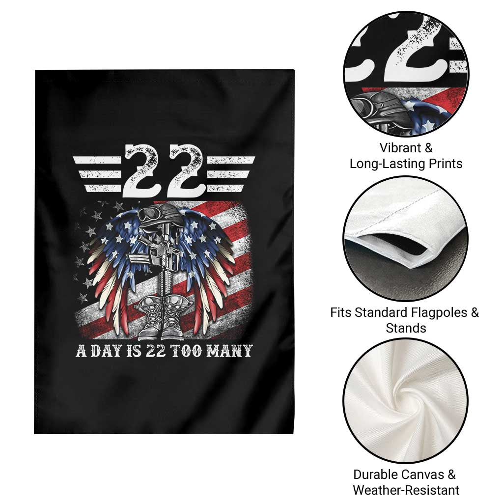 Veteran Suicide Awareness Garden Flag 22 A Day Is 22 Too Many Vintage American Flag - Wonder Print Shop