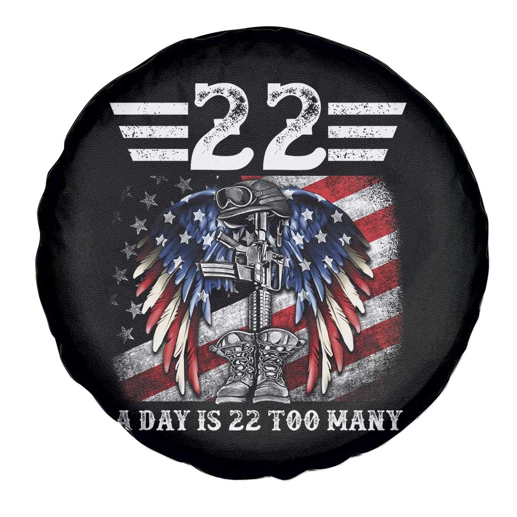 Veteran Suicide Awareness Spare Tire Cover 22 A Day Is 22 Too Many Vintage American Flag - Wonder Print Shop