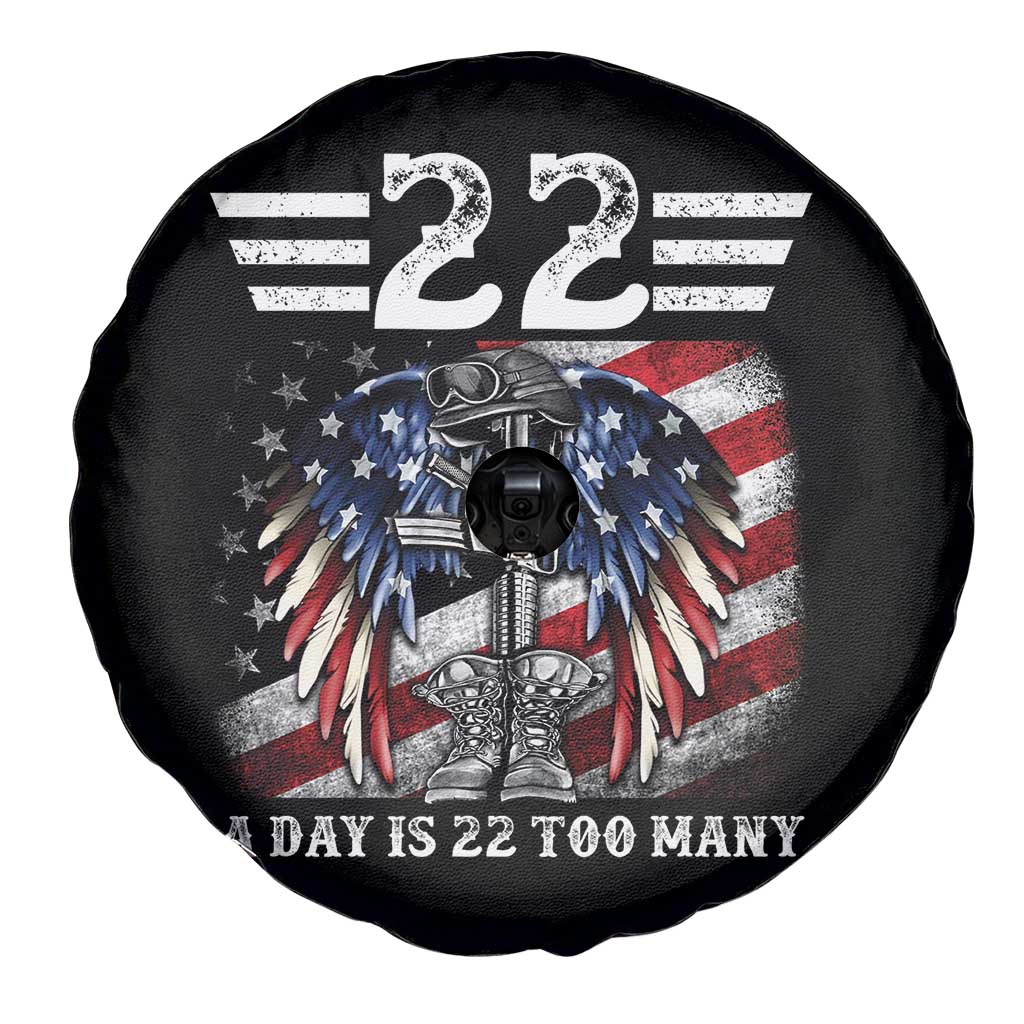 Veteran Suicide Awareness Spare Tire Cover 22 A Day Is 22 Too Many Vintage American Flag - Wonder Print Shop