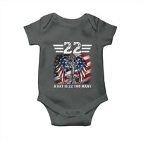 Veteran Suicide Awareness Baby Onesie 22 A Day Is 22 Too Many Vintage American Flag - Wonder Print Shop