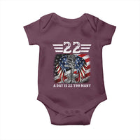 Veteran Suicide Awareness Baby Onesie 22 A Day Is 22 Too Many Vintage American Flag - Wonder Print Shop