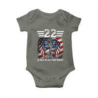 Veteran Suicide Awareness Baby Onesie 22 A Day Is 22 Too Many Vintage American Flag - Wonder Print Shop