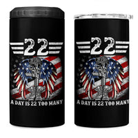 Veteran Suicide Awareness 4 in 1 Can Cooler Tumbler 22 A Day Is 22 Too Many Vintage American Flag - Wonder Print Shop