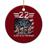 Veteran Suicide Awareness Ceramic Ornament 22 A Day Is 22 Too Many Vintage American Flag - Wonder Print Shop